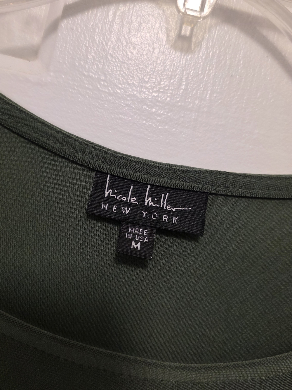 NWT Nicole Miller New York Relaxed Tiered Mini Dress in Olive Green Size Medium - Picture 8 of 10